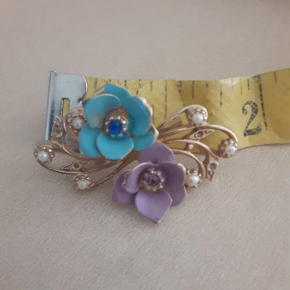 enamel Floral spray brooch - Picture 4 of 5